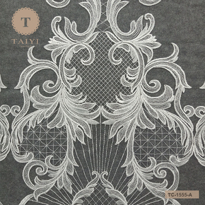 Alibaba Luxurious Feather Decoration China Import <strong>Fancy</strong> <strong>Lace</strong> Fabric for Wedding Dress - Product Image 2