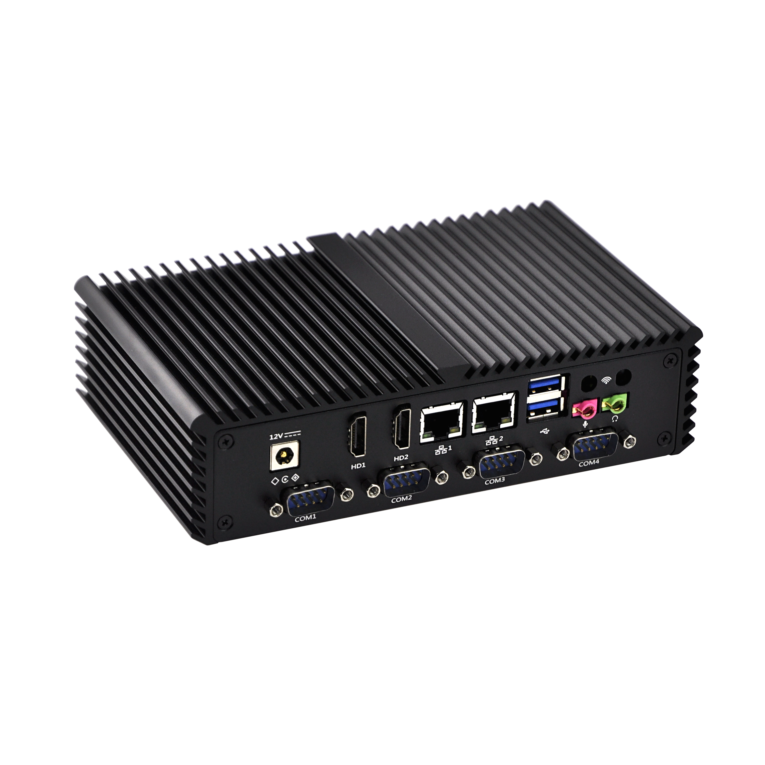 Маленький безвентиляторный 4 USB 3,0 2 USB 2,0 SATA 3 мини ПК с 2 Intel I211-AT гигабитный LAN