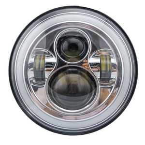 Phare rond Led de 7 pouces avec DRL <span class=keywords><strong>Angel</strong></span> <span class=keywords><strong>Eye</strong></span> 60W lampe de travail led tout-terrain pour camion 4x4 et remorque
