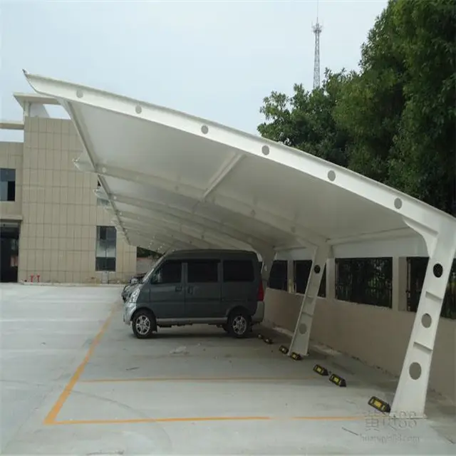 steel structure tensile membrane structure car parking shed roof design