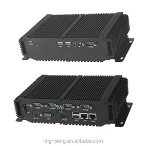 फैनलेस मिनी पीसी 1xHDMI इंटेल एटम D2550 सीपीयू 64 जीबी एसएसडी 4xUSB 2xLAN 6*COM RS232/RS485 औद्योगिक कंप्यूटर के साथ