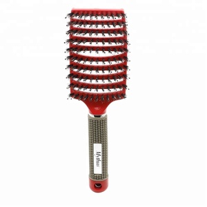 Spazzola per Massaggio con Manico in Gomma Antistatica, Setole di Cinghiale e Nylon, Design Curvo - Product Image 4