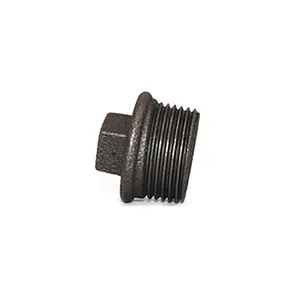Black Cast Iron Malleable Iron Pipe Fitting Male Thread Plug 3/4インチ産業用可鍛鋳鉄nptパイプ継手プラグ