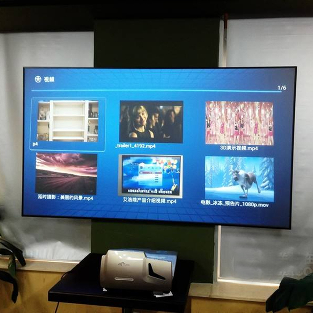 JAVES LJS6 Ultra 4K HD 3D Ready CE Certified Polyester Ambient Light Rejection Fixed Frame 16:9 Projection Projector Screen