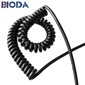 Personalizado negro 2 core PVC <span class=keywords><strong>cable</strong></span> <span class=keywords><strong>espiral</strong></span> <span class=keywords><strong>cable</strong></span> primavera para equipos médicos - Product Image 2