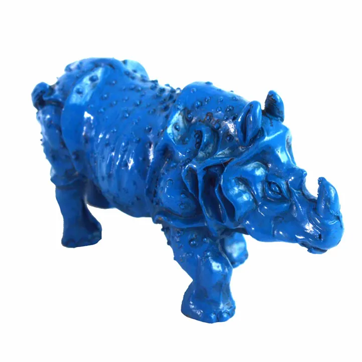 New Arrival Blue Feng Shui แรดสำหรับป้องกัน Rhino ตกแต่งบ้านแฟชั่น