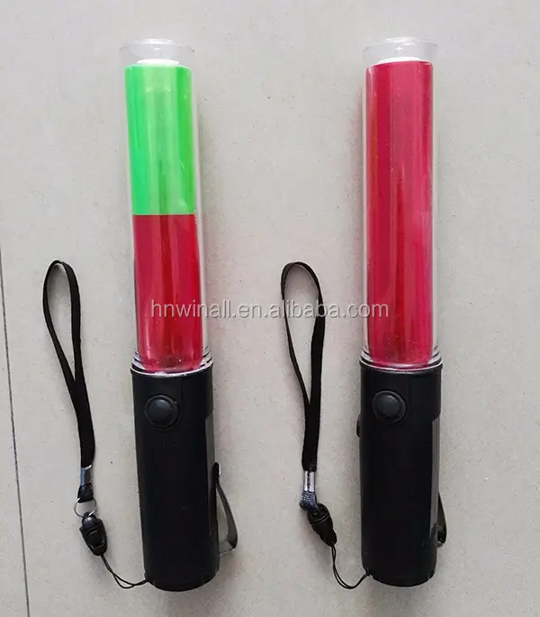 Handheld Portable Short Anti-slip magnetic handle top torch led warning wands traffic duty safety batons with clips