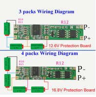 Nouvelle arrivée, carte de circuit imprimé BMS pour batterie rechargeable Sunstar, 3-4 packs de cellules Li-ion 18650, module conforme RoHS, FR-4 9A