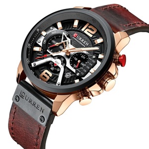Montres pour hommes Curren, livraison gratuite, marque haut de gamme, montre chronographe de luxe, cuir, étanche, montre de sport pour hommes, montre-bracelet masculine - Product Image 3