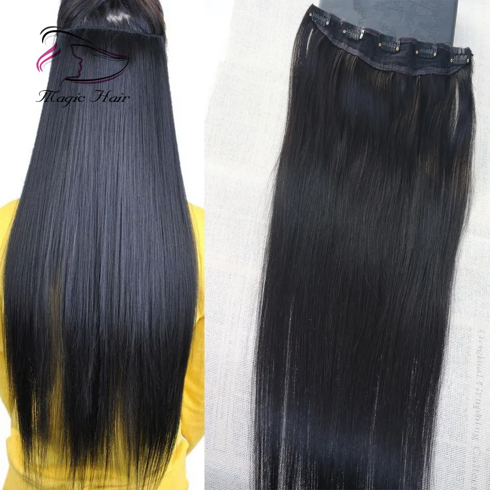 Black Friday Big Promotion Double Drawn Virgin Brazilian Human Hair 3/4 Full Head One Piece Clip in Hair Extensions with 5 Clips