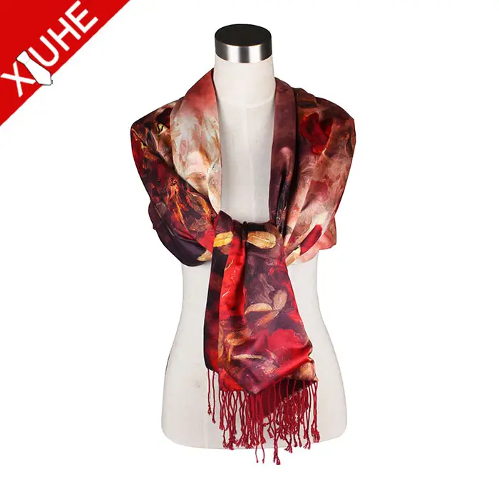 Factory OEM manufacture polyester/silk printed scarf