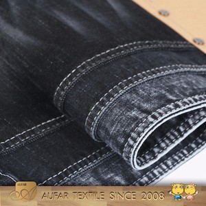 M147 2017 negro encerado algodón spandex poli ventajas y desventajas de tela de mezclilla - Product Image 1