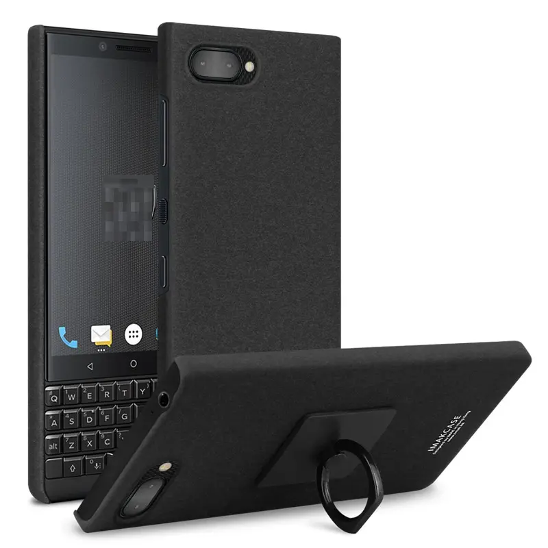 İmak marka mat buzlu sert PC plastik yaratıcı kovboy halka tutucu cep telefonu arka kapak kılıf Blackberry için Key2 anahtar 2