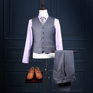 Check Grid colletto con visiera formale <span class=keywords><strong>maschile</strong></span> smoking su misura Costume 3 pezzi giacca gilet pantaloni NA28 abiti con pantaloni doppio seno - Product Image 3