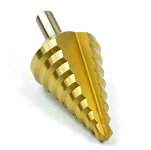 10-45mm שלוש-שוק שטוח זהב צבע HSS צעד מקדח עם טיטניום ציפוי - Product Image 4