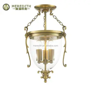 Fabricación profesional tradicional, diseño de lujo, iluminación interior, candelabro de latón Vintage dorado de 220V y 60W