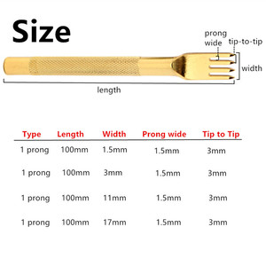 Alat Pemotong Kulit Gigi Asli Lebar 1.5Mm Laras <span class=keywords><strong>3Mm</strong></span>, Peralatan Pelubang Kulit Kerajinan Jahit Renda Pahat Pelubang 1/2/4/6 - Product Image 2