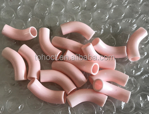 أنبوب سيراميك منحني من الألومينا بنسبة 99% بلون وردي فاتح - Product Image 1