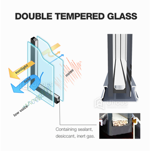 Portes en verre sans cadre en aluminium personnalisées pour l'intérieur, portes de salon en verre - Product Image 5