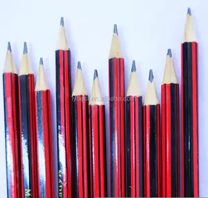 Crayon en bois rayé, rouge et noir, pour étudiants, 1 pièce, meilleure vente directe d'usine, 2020