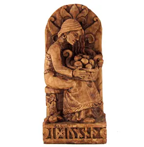 مخصص الراتنج نورس آلهة تمثال وثنية Asatru فايكنغ الويكا النحت يجلس Idunna تمثال