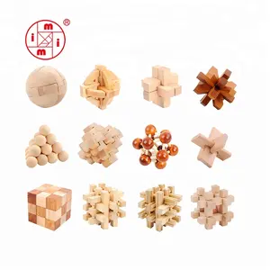 ICTI Fabrik Intelligenz 3D Holz Brain Teaser Puzzle Spielzeug lustige Würfel iq Spiel iq Spielzeug 3D Puzzle Ball für Erwachsene