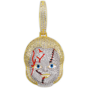 Penjualan laris Zircon liontin boneka hantu ornamen kalung HIPHOP - Product Image 1