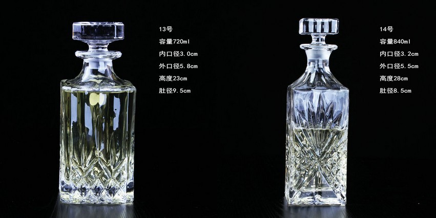 hot sale glass whiskey bottle/glass whiskey decanter/whiskey glass carafe