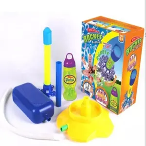 在线热卖流行彩色泡泡玩具肥皂泡机压缩空气火箭泵婚礼花园派对泡泡机
