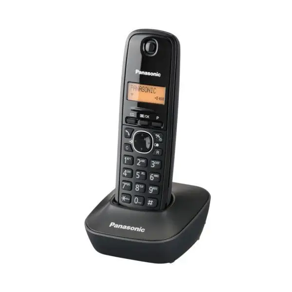 DECT โทรศัพท์ที่มีสมุดโทรศัพท์สำหรับ50ชื่อและหมายเลขพานาโซนิค KX-TG1611 FXB สีดำ