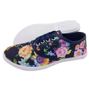Bajo Precio PVC inyección impreso flores lienzo zapatos para las mujeres 2017 - Product Image 5