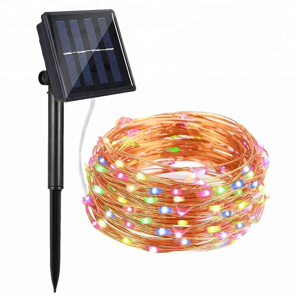 Holiday&Party Decoration Solar Powered Micro Led Fairy Light 10m 100 Led Copper Wire Tree Wall String Light