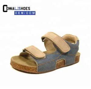 Connal-Sandalias de cuero de ante para niños, zapatos elegantes de verano