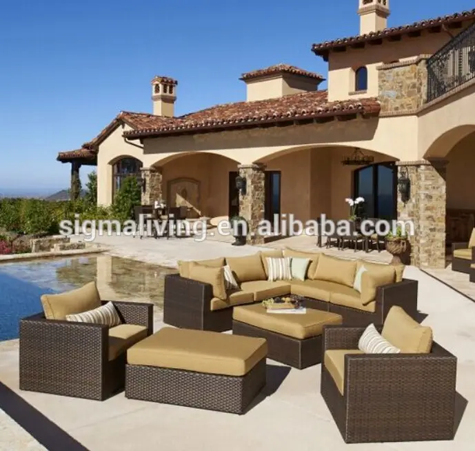 Bamboo and rattan furniture outdoor sets cheap modern couches