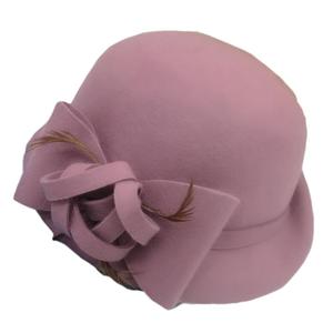 Cappelli in Feltro Chic alla Moda in 6 Colori, <span class=keywords><strong>Cappello</strong></span> <span class=keywords><strong>Cloche</strong></span> Invernale in Lana con Fiocco per Donne, <span class=keywords><strong>Cappello</strong></span> da Cerimonia con Decorazione Floreale - Product Image 2