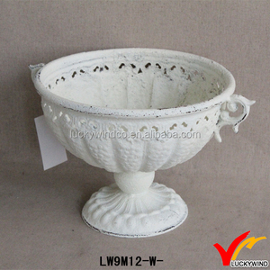 Luckywind 장식 정원 및 홈 프랑스어 골동품 로마 스타일 금속 고민 꽃병 주철 꽃 냄비 화분 항아리 - Product Image 4