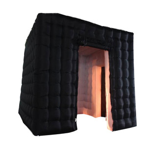 휴대용 부 풀릴 수 <span class=keywords><strong>Cube</strong></span> <span class=keywords><strong>LED</strong></span> <span class=keywords><strong>Photo</strong></span> 부스 두 문 Black 텐트 대 한 웨딩 Birthday Party - Product Image 4