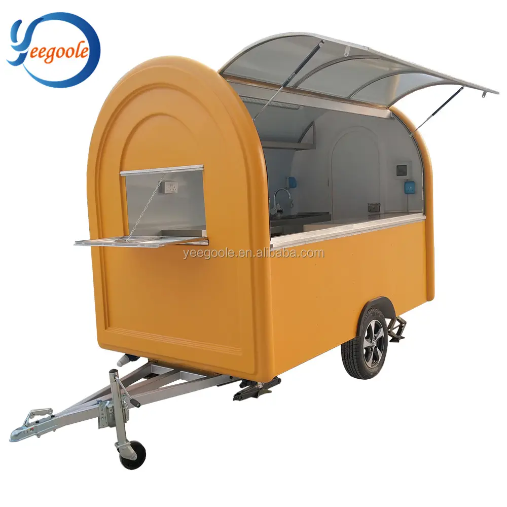 Elektrische mobiele fast food automaat ijs veld trailer/popcorn winkelwagen truck/koffie van/kiosk te koop ce