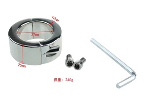 Gancio per pene in acciaio inossidabile con chiusura a vite in metallo anelli con morsetto per pene, blocco del testicolo dello scroto - Product Image 6
