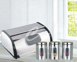 Colorful <span class=keywords><strong>Pane</strong></span> bin ferro metallico in acciaio inox <span class=keywords><strong>pane</strong></span> scatola di immagazzinaggio e 3 pz contenitore vaso set titolare <span class=keywords><strong>pane</strong></span> per la cucina - Product Image 3
