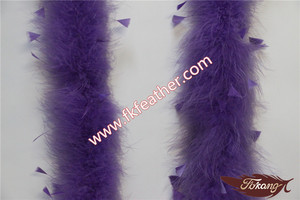 Rizado Púrpura Turquía Boas de Marabú Boa de <span class=keywords><strong>Plumas</strong></span> Con Punta de Triángulo - Product Image 3