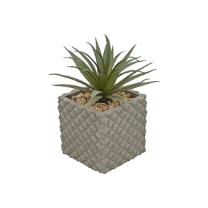 Heim-Garten-Dekoration Zement Künstlicher Grüner Bonsai im Grauen Topf Langlebig & Realistisch <span class=keywords><strong>20cm</strong></span> Schreibtischpflanze - Product Image 1