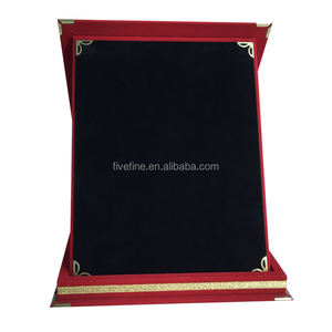 מותאם אישית יוקרה אדום תיבת תצוגה מדליה תיבת זהב קופסאות אריזה - Product Image 2