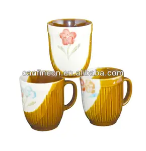 Lebih Murah 8Oz 10Oz Keramik Stoneware Zebra Kopi Warna Coklat Mug Lukis Tangan Mengkilap