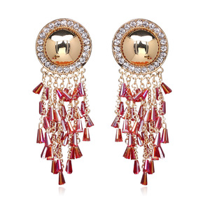 Boucles d'oreilles pour femmes YWMT, nouvelles, en or 14 carats, incrustées de diamants <span class=keywords><strong>Vertu</strong></span>, perles acryliques colorées, mode, luxe léger, boucles d'oreilles exquises - Product Image 4