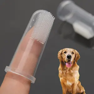 PCC-01 Fournitures Pour Animaux de compagnie En Silicone Souple Doigt Manches Chat & Chien Brosse À Dents