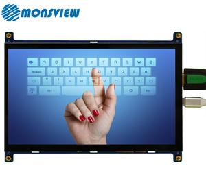 Dinding 10 Inch Layar Lebar TFT USB Kapasitif Layar Sentuh LED Monitor