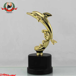 Preciosa Escultura de Delfín <span class=keywords><strong>en</strong></span> Metal Chapado <span class=keywords><strong>en</strong></span> Oro, Hecha a Medida, Recuerdo, Figura Animal Decorativa para Regalos Promocionales - Product Image 1