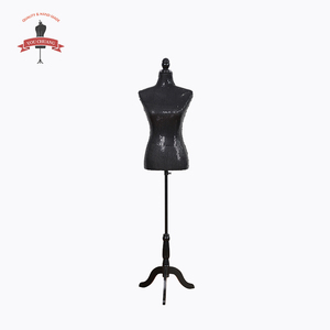 Manichino Torso per Sartoria di Alta Qualità <span class=keywords><strong>con</strong></span> <span class=keywords><strong>Paillettes</strong></span> Nere - Product Image 5