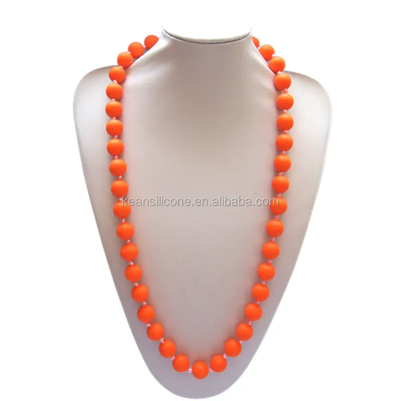 Collar de dentición, cuentas de lactancia, colgante de silicona, joyería para morder para bebé, cuentas, colgante de silicona